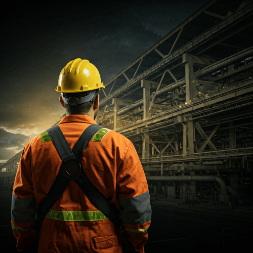 Profissional de segurança do trabalho em ambiente industrial